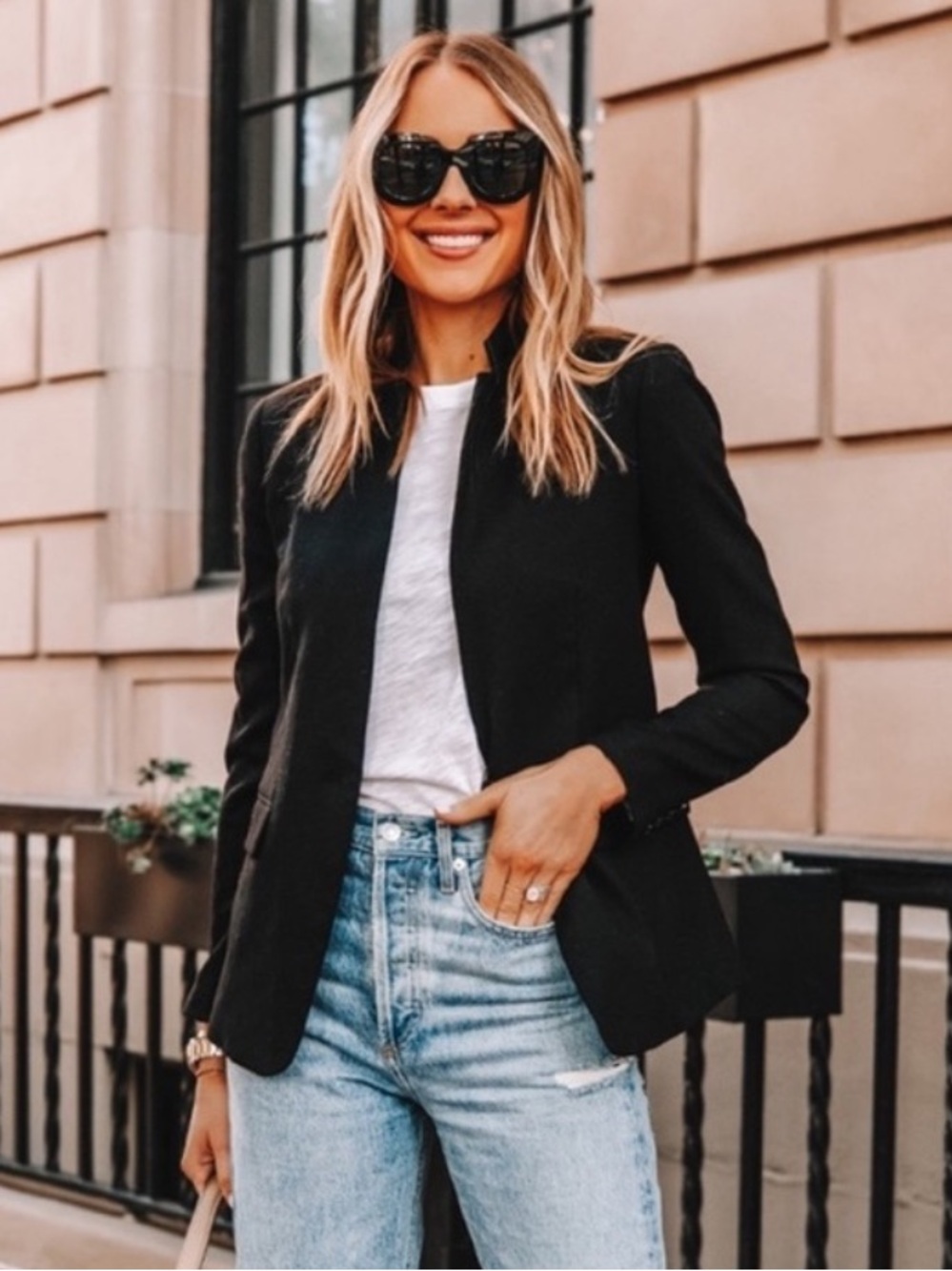 J Crew Linen Regent Blazer in Black Size 8
